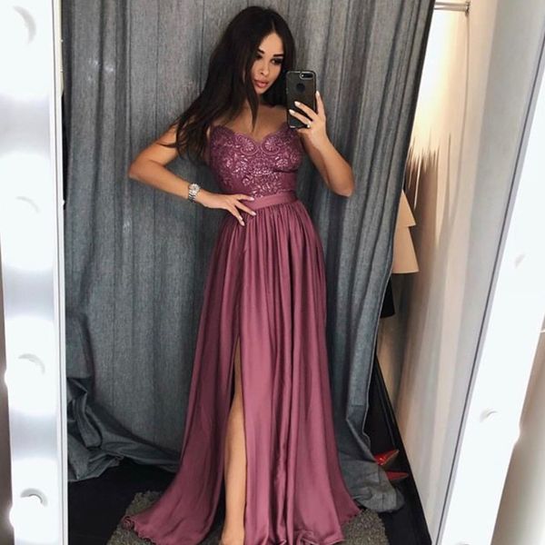 spaghetti straps slit prom dresses beads lace applique sleeveless a-line 2018 prom dress new arrival party gowns cocktail dress, Black
spaghetti straps slit prom dresses beads lace applique sleeveless a-line 2018 prom dress new arrival party gowns cocktail dress, Black