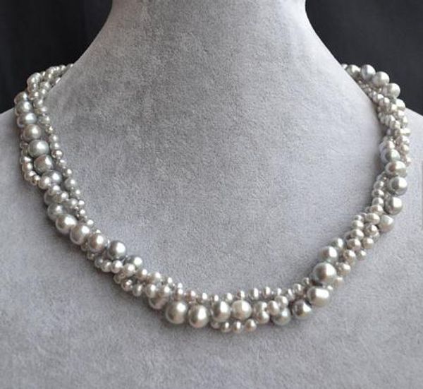 genuine pearl necklace,18inches 4-8mm 3rows natural freshwater pearl necklace,fashion woman wedding pearl jewellery, Black
genuine pearl necklace,18inches 4-8mm 3rows natural freshwater pearl necklace,fashion woman wedding pearl jewellery, Black