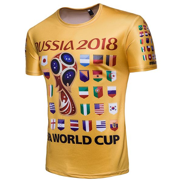 2018 russia football world cup tshirts men 3d print summer tees brazil england australia france, White;black
2018 russia football world cup tshirts men 3d print summer tees brazil england australia france, White;black