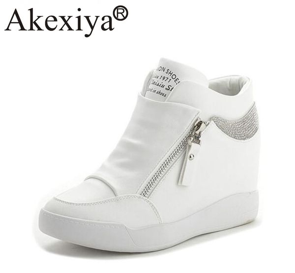 akexiya new wedge sneakers hidden heels women's elevator running shoes with zipper black white silver rhinestone
akexiya new wedge sneakers hidden heels women's elevator running shoes with zipper black white silver rhinestone