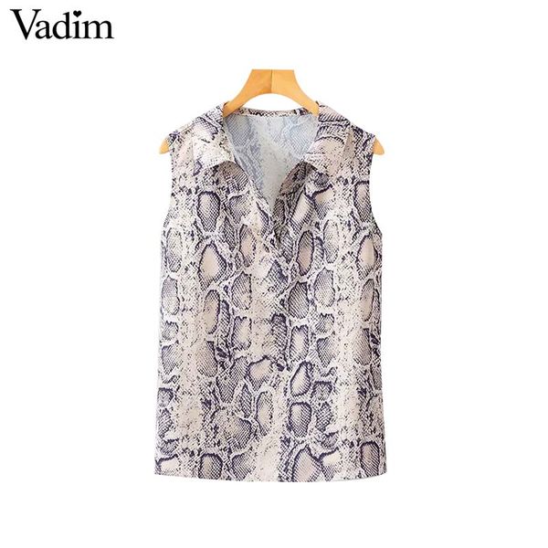 vadim women stylish snake print blouse sleeveless turn down collar side striped shirts summer ladies casual blusas wa134, White
vadim women stylish snake print blouse sleeveless turn down collar side striped shirts summer ladies casual blusas wa134, White
