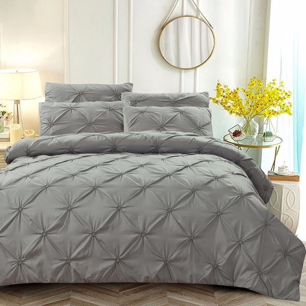jeefttby luxury home duvet cover set gray pinch pleat 2/3pcs twin//king size bedclothes bedding sets (no filling no sheet
jeefttby luxury home duvet cover set gray pinch pleat 2/3pcs twin//king size bedclothes bedding sets (no filling no sheet