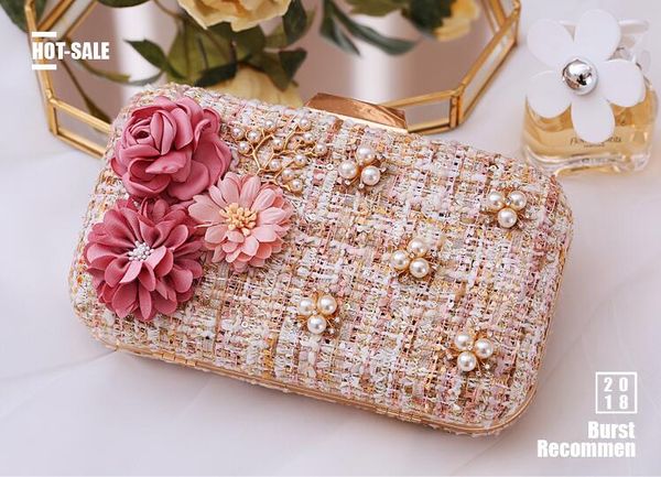 handbag 2019 female new arrival banquet bag bridal hand bags dinner party single shoulder small square tweed bag with flowers pearls, Black
handbag 2019 female new arrival banquet bag bridal hand bags dinner party single shoulder small square tweed bag with flowers pearls, Black