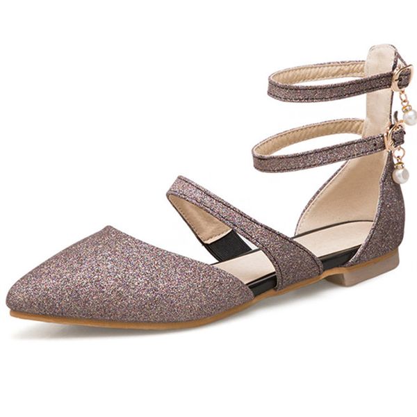new style fashion sequined cloth flat shoes women pointed toe summer shoes simple buckle comfortable casual shoes, Black
new style fashion sequined cloth flat shoes women pointed toe summer shoes simple buckle comfortable casual shoes, Black