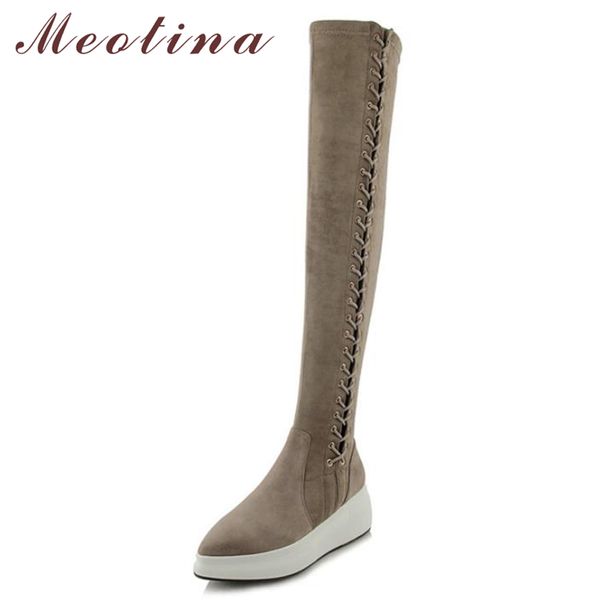 meotian thigh high boots women winter over the knee boots flat platform long zipper fashion slim autumn shoes gray 39, Black
meotian thigh high boots women winter over the knee boots flat platform long zipper fashion slim autumn shoes gray 39, Black