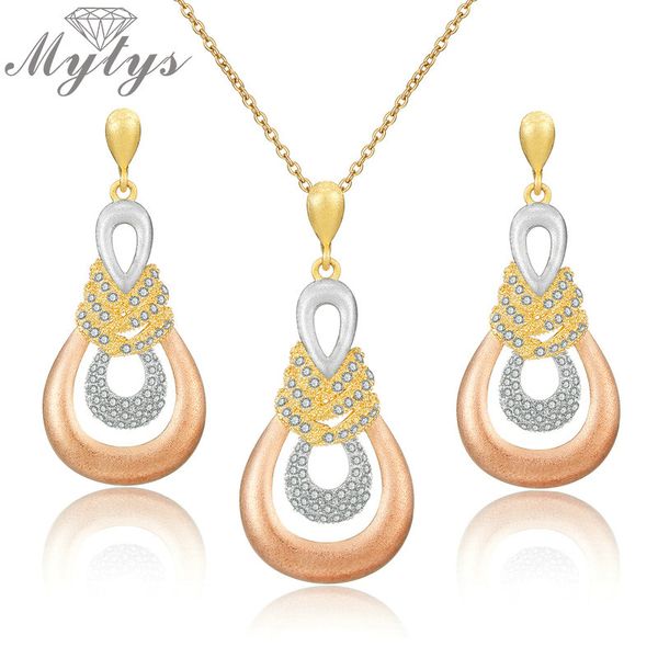 mytys triple gold jewelry sets for female water drop golden plated pendant necklace earrings sets for women cn429 ce468, Silver
mytys triple gold jewelry sets for female water drop golden plated pendant necklace earrings sets for women cn429 ce468, Silver