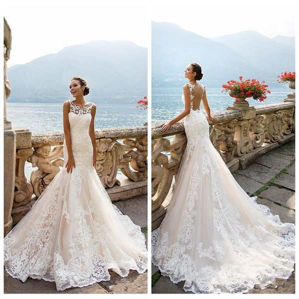 2021 sheer lace appliques slim mermaid wedding dresses tulle custom online bridal gowns beautiful vestidos de novia, White
2021 sheer lace appliques slim mermaid wedding dresses tulle custom online bridal gowns beautiful vestidos de novia, White