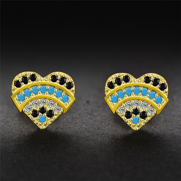 selling new design sweet heart copper stud earrings shiny zircon bohemian ear jewelry for women brinco 10pairs/lot, Golden;silver
selling new design sweet heart copper stud earrings shiny zircon bohemian ear jewelry for women brinco 10pairs/lot, Golden;silver