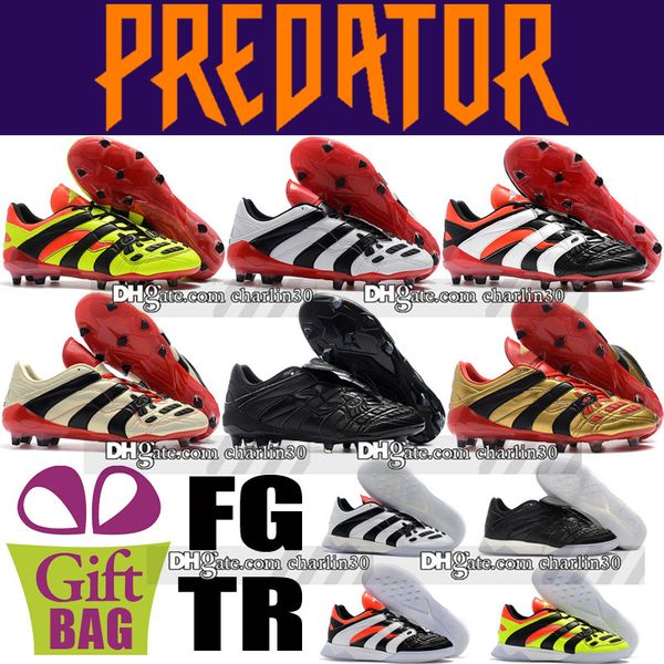 2018 High Ankle Mens Football Boots Predator Accelerator Electricity FG Soccer Shoes Leather Predator Accelerator TR Trainers Football Shoes