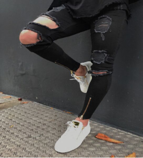 black biker jeans street style pants mens clothing spring autumn holes zipper design pencil pants trousers, Blue
black biker jeans street style pants mens clothing spring autumn holes zipper design pencil pants trousers, Blue
