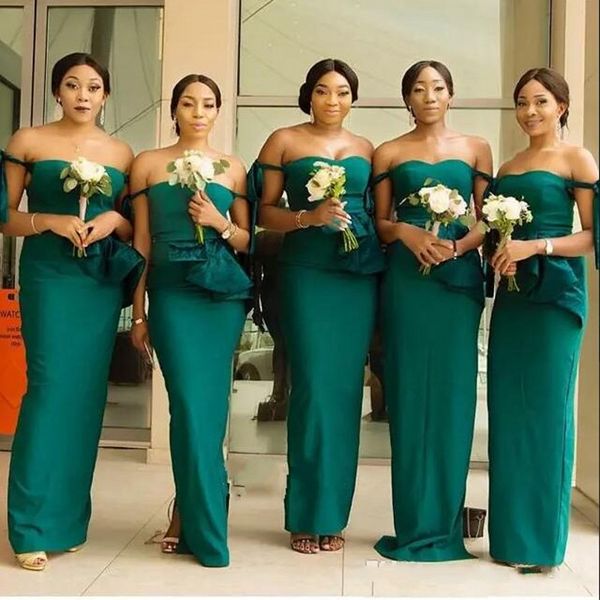 south african off the shoulder mermaid bridesmaid dresses peplum satin floor length maid of honor dress wedding party dress, White;pink
south african off the shoulder mermaid bridesmaid dresses peplum satin floor length maid of honor dress wedding party dress, White;pink