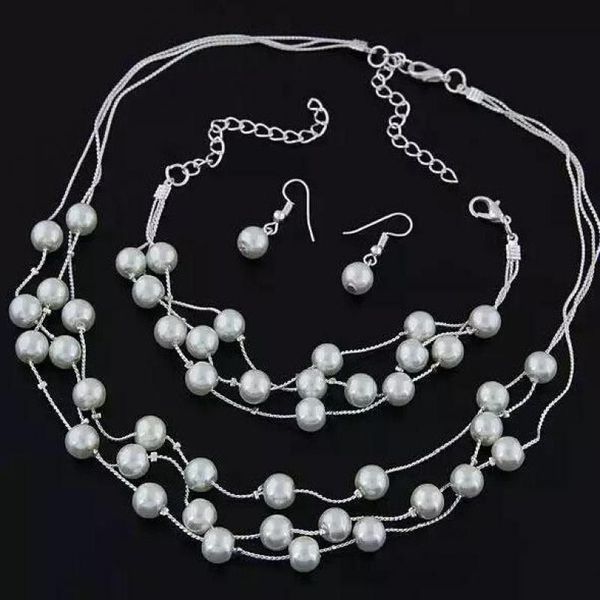 sweet elegant jewelry sets pearl necklace earring bracelet gold silver jewellery set for women brincos earing gift j27
sweet elegant jewelry sets pearl necklace earring bracelet gold silver jewellery set for women brincos earing gift j27