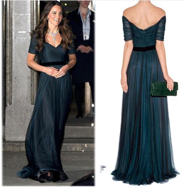 kate middleton a line celebrity dresses ink blue sweetheart neckline off the shoulder ruched tulle floor length prom with belt jenny packham, Black
kate middleton a line celebrity dresses ink blue sweetheart neckline off the shoulder ruched tulle floor length prom with belt jenny packham, Black