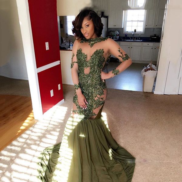 african long sleeves evening dresses see through 2018 mermaid prom dress long lace appliques robes de soirée party gowns, Black;red
african long sleeves evening dresses see through 2018 mermaid prom dress long lace appliques robes de soirée party gowns, Black;red