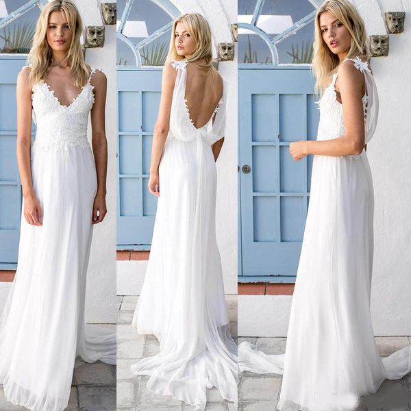 bohemian wedding dresses 2020 lace chiffon backless a-line beach bridal gowns vintage boho wedding gowns, White
bohemian wedding dresses 2020 lace chiffon backless a-line beach bridal gowns vintage boho wedding gowns, White