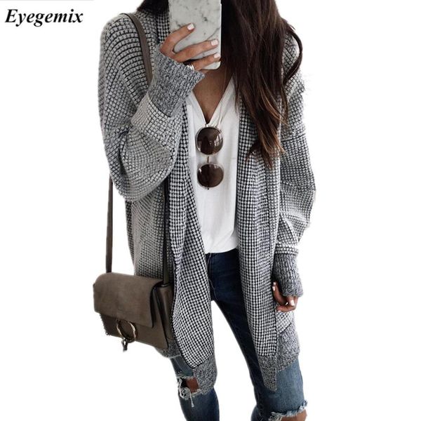 knitted plaid autumn winter loose long cardigan casual long sleeve women warm sweater coats femme 2018 new outerwear, White;black
knitted plaid autumn winter loose long cardigan casual long sleeve women warm sweater coats femme 2018 new outerwear, White;black