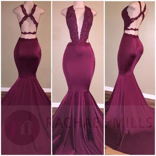 burgundy deep v neck mermaid prom dresses lace appliques backless ruched long party occasion gowns long evening dress real p, Black
burgundy deep v neck mermaid prom dresses lace appliques backless ruched long party occasion gowns long evening dress real p, Black