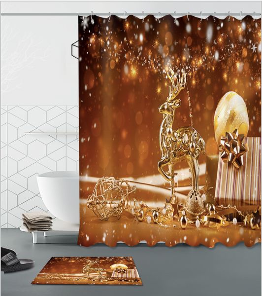 christmas golden deer pattern 3d print custom waterproof bathroom modern shower curtain polyester fabric bathroom curtain door mat sets
christmas golden deer pattern 3d print custom waterproof bathroom modern shower curtain polyester fabric bathroom curtain door mat sets