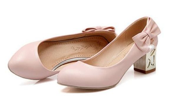 send 2018 spring and autumn coarse heel korean bowknot water drill high heel women's shoes, Black
send 2018 spring and autumn coarse heel korean bowknot water drill high heel women's shoes, Black