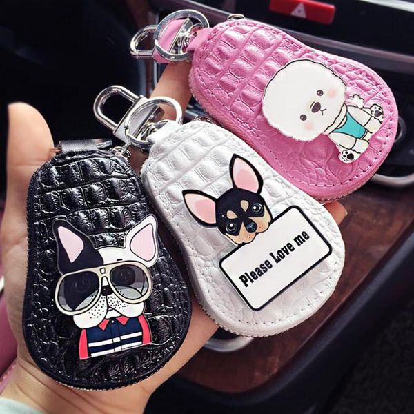 lovely dogs key chain poodle chihuahua car key packet leather keychain women girls keychain covers zipper case bag, Silver
lovely dogs key chain poodle chihuahua car key packet leather keychain women girls keychain covers zipper case bag, Silver