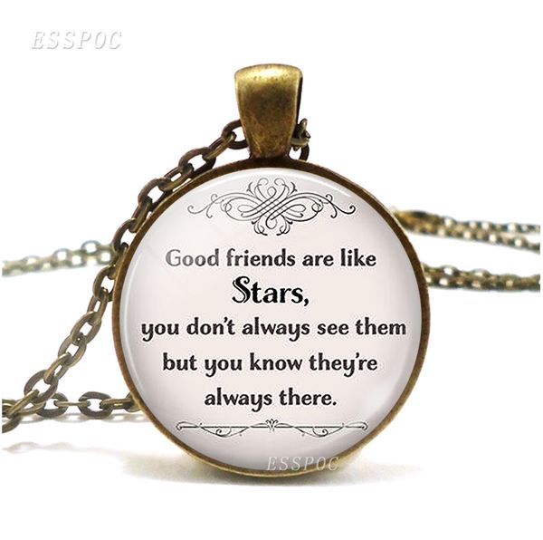 good friends are like stars friend quote bronze necklace friends fashion style glass cabochon dome jewelry accessories gift, Silver
good friends are like stars friend quote bronze necklace friends fashion style glass cabochon dome jewelry accessories gift, Silver