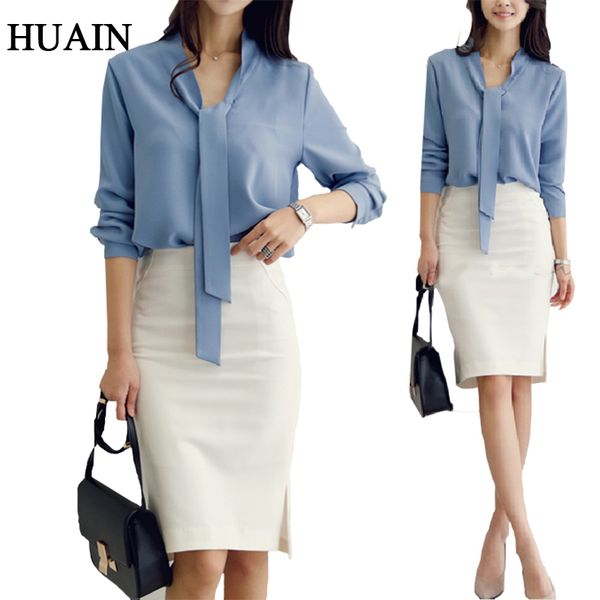 2018 fashion o neck chiffon blouse three quarter sleeve bow belt shirt korean style spring summer casual, White
2018 fashion o neck chiffon blouse three quarter sleeve bow belt shirt korean style spring summer casual, White