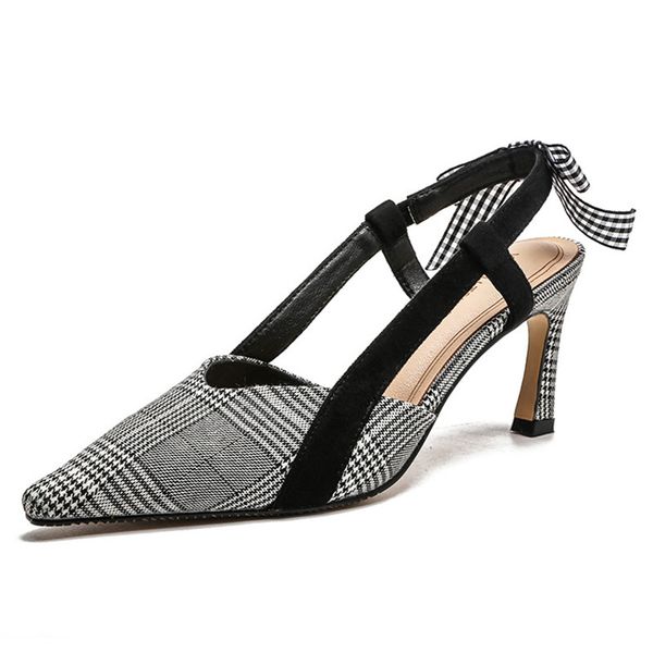 ladies 7cm high heels sandals women 2019 summer sandals new catwalk tip with bow knot sandals female pointed toes career shoes size34-40, Black
ladies 7cm high heels sandals women 2019 summer sandals new catwalk tip with bow knot sandals female pointed toes career shoes size34-40, Black