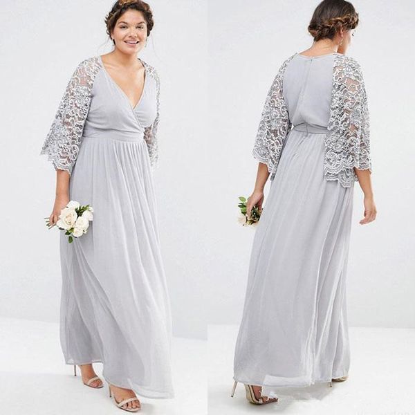 silver chiffon lace mother of the bride dresses v neck a line lace sleeves mother of the groom dresses long wedding guest dresses, Black;red
silver chiffon lace mother of the bride dresses v neck a line lace sleeves mother of the groom dresses long wedding guest dresses, Black;red