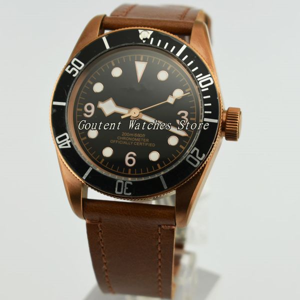 41mm corgeut black dial bezel sapphire glass copper coated case miyota 8215 automatic men's watch, Slivery;brown
41mm corgeut black dial bezel sapphire glass copper coated case miyota 8215 automatic men's watch, Slivery;brown