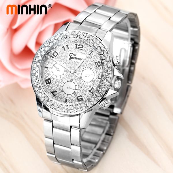 dress quartz watches business rhinestone charm steel band date wristwatches ladies geneva bangle watches, Slivery;brown
dress quartz watches business rhinestone charm steel band date wristwatches ladies geneva bangle watches, Slivery;brown