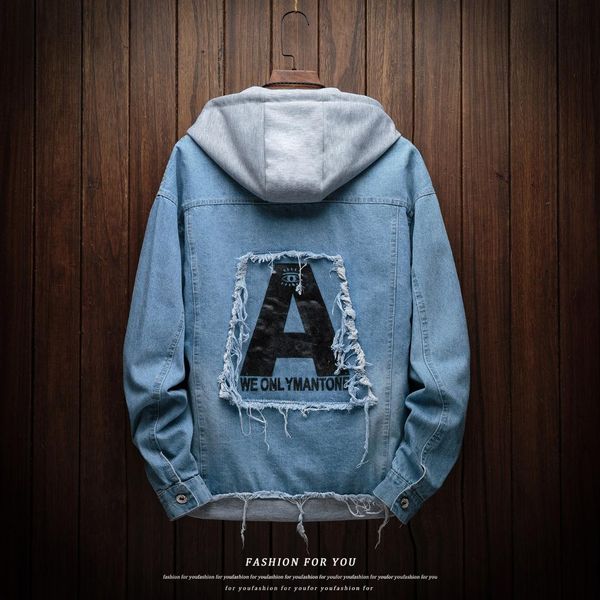 men hooded blue denim jackets holes denim coats good quality men autumn casual jean jackets black jean coats, Black;brown
men hooded blue denim jackets holes denim coats good quality men autumn casual jean jackets black jean coats, Black;brown
