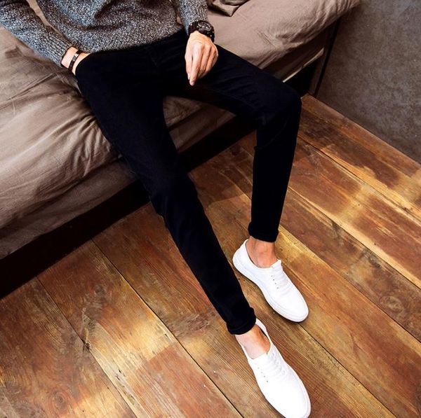 2018 spring autumn stretch solid casual slim fit teenagers student men jeans cowboy leisure male youth trousers, Blue
2018 spring autumn stretch solid casual slim fit teenagers student men jeans cowboy leisure male youth trousers, Blue