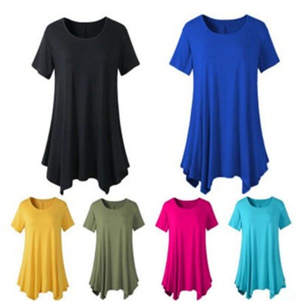 Female Summer Long Tee Women Unregular Piping T-shirt Scoop Neck Short Sleeve Girl T Shirt Vestidos
Female Summer Long Tee Women Unregular Piping T-shirt Scoop Neck Short Sleeve Girl T Shirt Vestidos