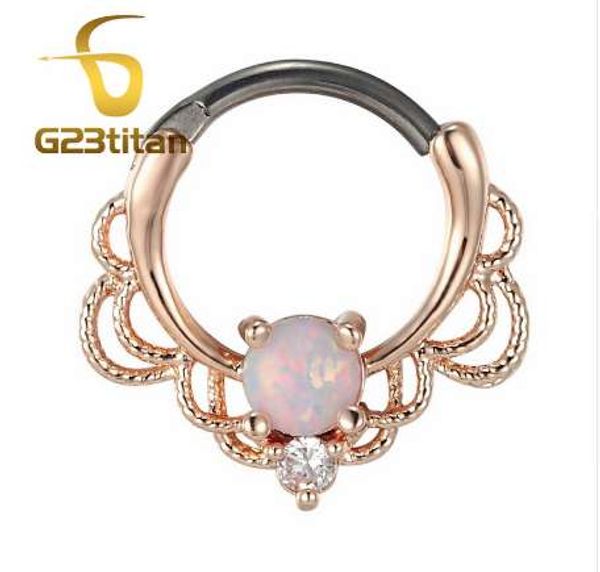 g23titan rose gold color opal rings for piercing septum earring ear tunnel 16g titanium pole natural opal stone septum clicker, Silver
g23titan rose gold color opal rings for piercing septum earring ear tunnel 16g titanium pole natural opal stone septum clicker, Silver