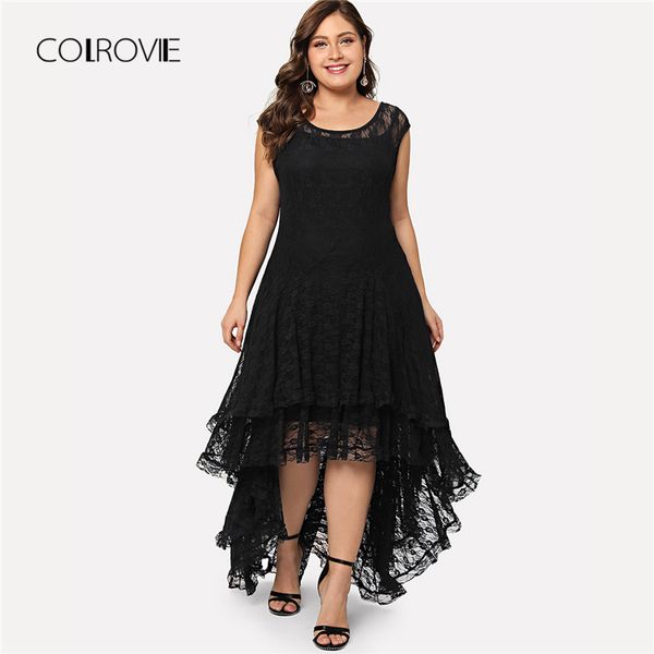 colrovie plus size black backless dip hem layered floral lace dress ruffle summer dress 2018 stretchy asymmetrical women, Black;gray
colrovie plus size black backless dip hem layered floral lace dress ruffle summer dress 2018 stretchy asymmetrical women, Black;gray