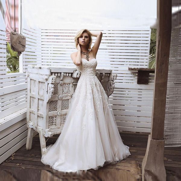 lace country wedding dresses 2019 new design custom vestido de noiva sweep train pleats applique a-line sweetheart tulle bridal gowns w1029, White
lace country wedding dresses 2019 new design custom vestido de noiva sweep train pleats applique a-line sweetheart tulle bridal gowns w1029, White