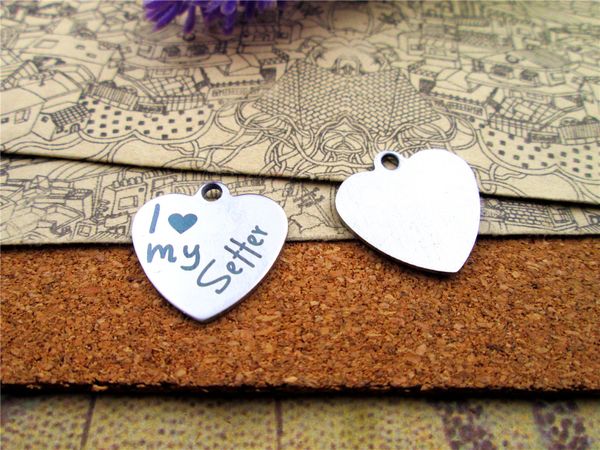 40pcs--"i love my setter"stainless steel charms more style for choosing diy charms pendants for necklace, Bronze;silver
40pcs--"i love my setter"stainless steel charms more style for choosing diy charms pendants for necklace, Bronze;silver