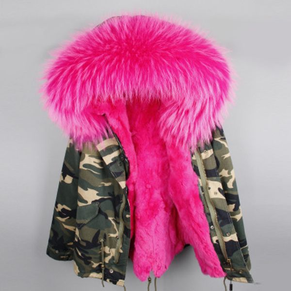 beauitful women snow coats rose raccoon fur trim fur jackets rose rabbit fur lining camouflage canvas mini parkas, Black
beauitful women snow coats rose raccoon fur trim fur jackets rose rabbit fur lining camouflage canvas mini parkas, Black