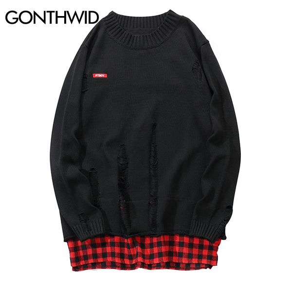 gonthwid harajuku patchwork destroyed knitted ripped pullover sweaters 2018 hip hop casual distressed knitwear jumper sweater, White;black
gonthwid harajuku patchwork destroyed knitted ripped pullover sweaters 2018 hip hop casual distressed knitwear jumper sweater, White;black