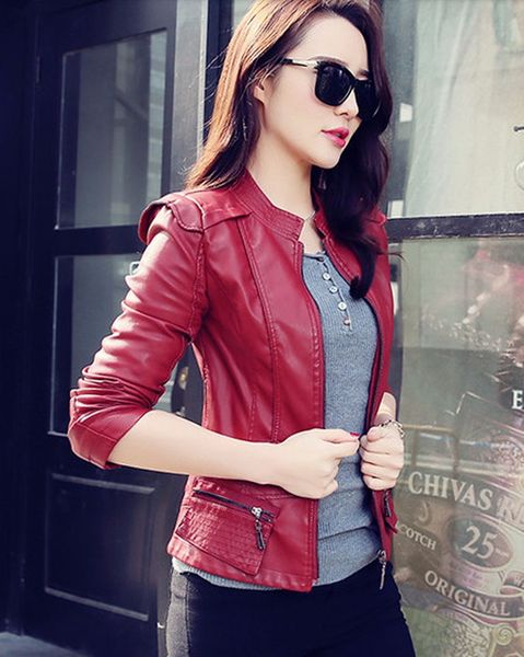 women leather jacket coat trendy washed softshort paragraph slim jacket long-sleeved collar shoulders jacket for lady, Black;brown
women leather jacket coat trendy washed softshort paragraph slim jacket long-sleeved collar shoulders jacket for lady, Black;brown