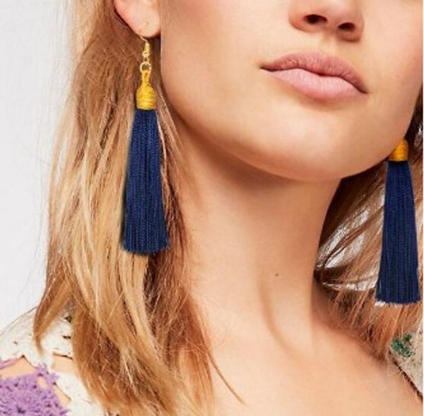 gold wire tassel earrings exaggerated dangle earrings cotton thread multi color fringe thread drop dangle earrings, Silver
gold wire tassel earrings exaggerated dangle earrings cotton thread multi color fringe thread drop dangle earrings, Silver