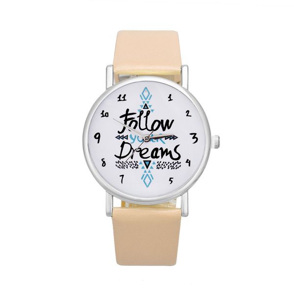 delicate watch women watch newgirls bracelet women follow dream words pattern leather mujer @f, Slivery;brown
delicate watch women watch newgirls bracelet women follow dream words pattern leather mujer @f, Slivery;brown