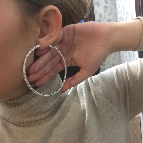 40mm-90mm women silver girl's circle paparazzi crystal big large hoop earring rhinestone jewelry, Golden;silver
40mm-90mm women silver girl's circle paparazzi crystal big large hoop earring rhinestone jewelry, Golden;silver