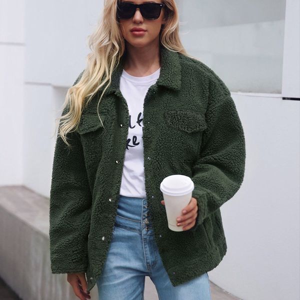 2018 new loose lamb faux fur jacket coats women winter single breasted casual plush teddy coat thicken warm fleece outerwear, Black
2018 new loose lamb faux fur jacket coats women winter single breasted casual plush teddy coat thicken warm fleece outerwear, Black