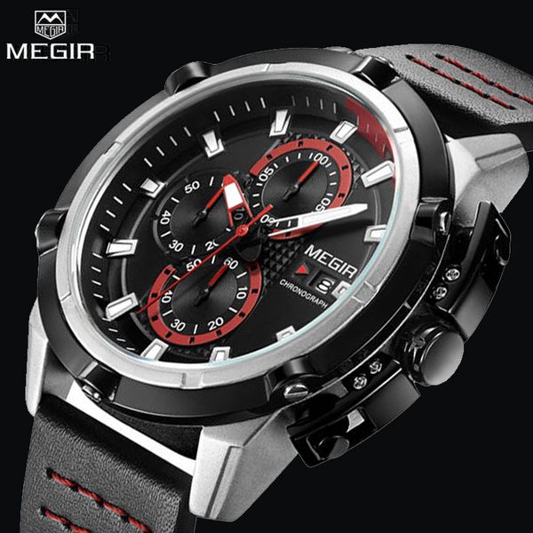 megir 2018 new fashion men watches men's quartz watch sports waterproof leather clock wrist watch relogio masculino, Slivery;brown
megir 2018 new fashion men watches men's quartz watch sports waterproof leather clock wrist watch relogio masculino, Slivery;brown