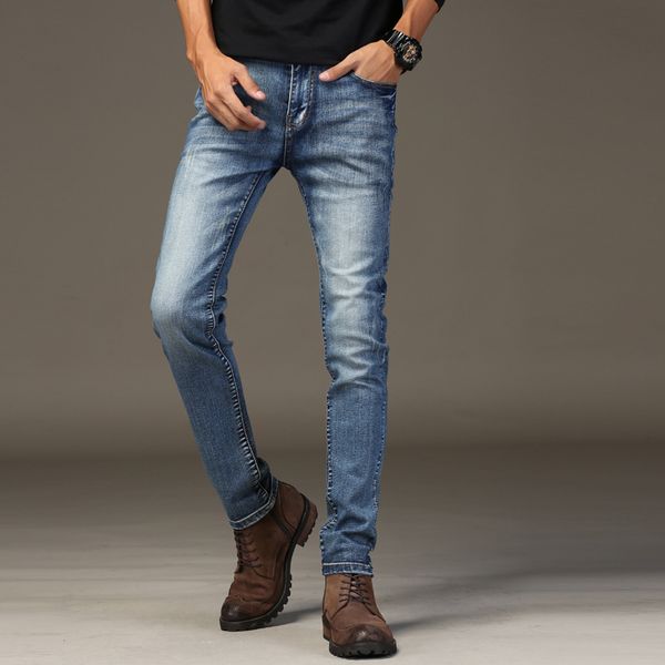 men jeans stretch skinny scratched casual solid men denim jeans pleated slim straight bleached washed vintage male, Blue
men jeans stretch skinny scratched casual solid men denim jeans pleated slim straight bleached washed vintage male, Blue