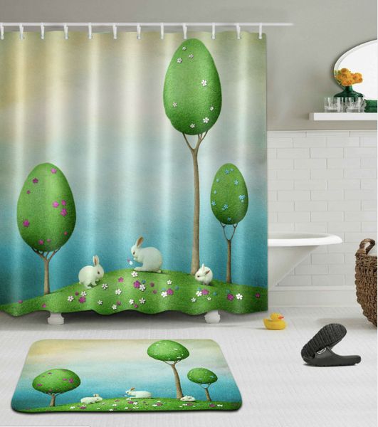 3d digital printing rabbit shower curtains polyester waterproof bathroom shower curtain bath curtain with hooks floor mats sets
3d digital printing rabbit shower curtains polyester waterproof bathroom shower curtain bath curtain with hooks floor mats sets