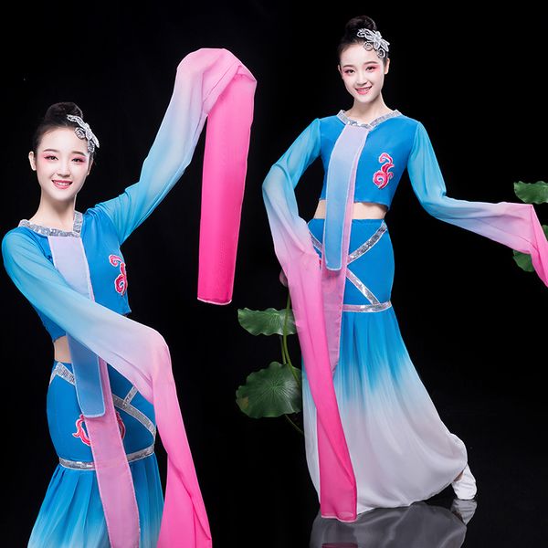 traditional women water sleeve yangko dance costume chinese style stage performance clothes elegant folk dance clothing, Black;red
traditional women water sleeve yangko dance costume chinese style stage performance clothes elegant folk dance clothing, Black;red