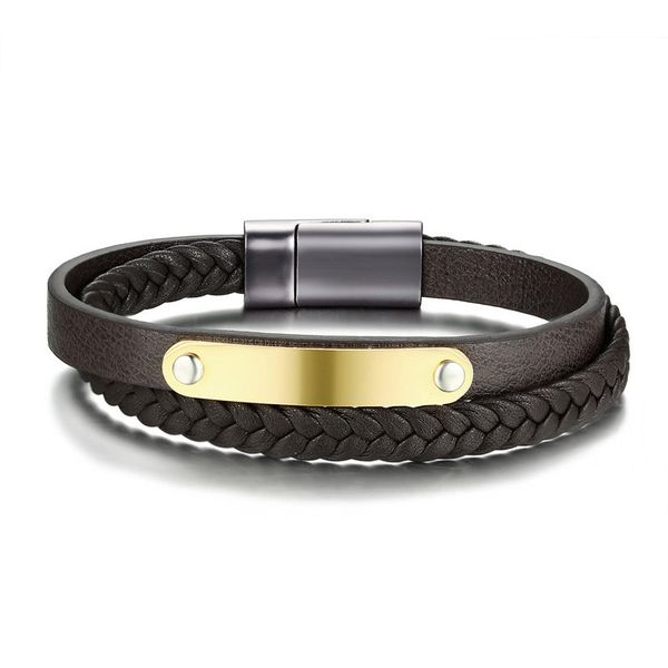 fashion brown genuine leather double layer men's bracelet gold color steel wristband classic mens bracelets & bangles jewelry, White
fashion brown genuine leather double layer men's bracelet gold color steel wristband classic mens bracelets & bangles jewelry, White
