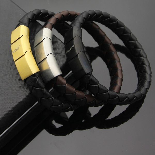 Luxury woven leather bracelet with gold buckle de ign for men magnetic nap bracelet brand named fa hion jewelry
Luxury woven leather bracelet with gold buckle de ign for men magnetic nap bracelet brand named fa hion jewelry